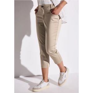 Street One Dames Satijnen 3/4 broek in Beige, in size: 34