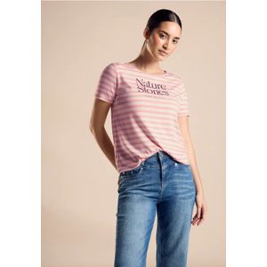 Street One Dames T-shirt met print op de voorkant in Roze, in size: 46