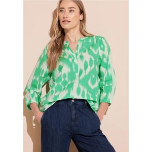 Street One Dames Blouse van linnenmix in Groen, in size: 34