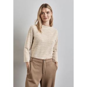 Street One Dames Bouclé overhemd in Wit, in size: 46