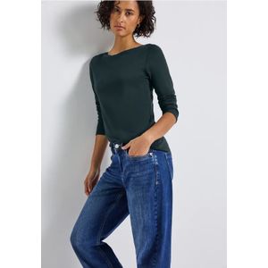 Street One Dames Basic shirt met lange mouwen in Groen, in size: 34