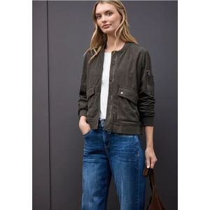 Street One Dames Zachte corduroy blouson in Bruin, in size: 34