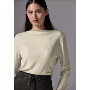 Street One Studio Dames Shirt met geribbelde structuur in Beige, in size: 42