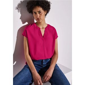 Street One Dames Blouse in effen kleur in Pink, in size: 34