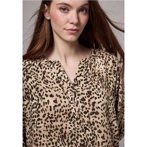 Street One Studio Dames Gedessineerde raglan blouse in Bruin, in size: 34