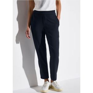 Street One Dames Jersey broek in Loose Fit in Blauw, in size: 32