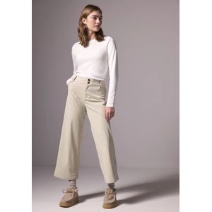 Street One Studio Dames Corduroy broek met wijde pijpen in Beige, in size: 44
