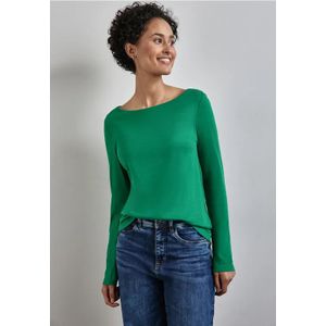 Street One Dames Shirt met boothals in Groen, in size: 46