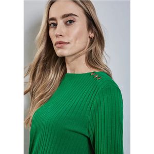 Street One Dames Overhemd met lange mouwen en knoopdetails in Groen, in size: 34