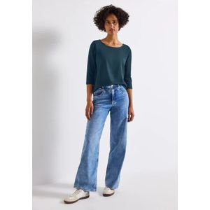 Street One Dames Shirt met boothals in Turkoois, in size: 34