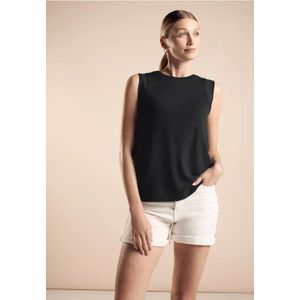 Street One Dames Jersey top in Zwart, in size: 38