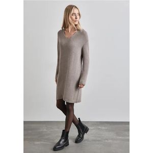 Street One Dames Gebreide jurk in Beige, in size: 44