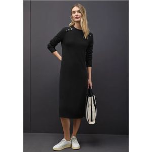 Street One Dames Geribde jurk in Zwart, in size: 34