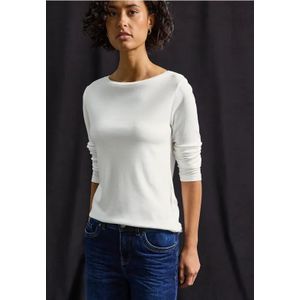 Street One Dames Basic shirt met lange mouwen in Wit, in size: 44