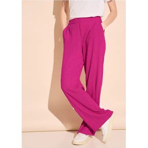 Street One Dames Crinkle broek met wijde pijpen in Pink, in size: 42