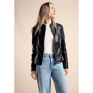 Street One - Kort Jack - Zwart - Lederlook - Dames