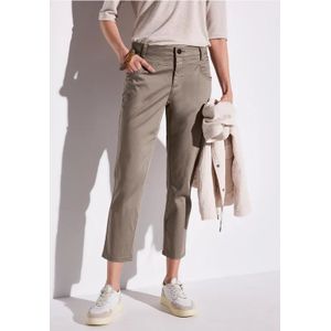 Street One Dames 7/8 satijnen broek in Bruin, in size: 32