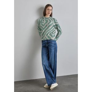 Street One Dames Gedessineerd hoodie shirt in Groen, in size: 44