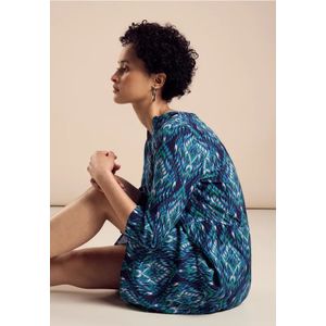 Street One Dames Tuniekjurk met print in Multicolour|Blauw, in size: 34