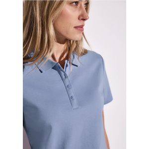 Street One Dames Poloshirt met geribde structuur in Paars, in size: 38