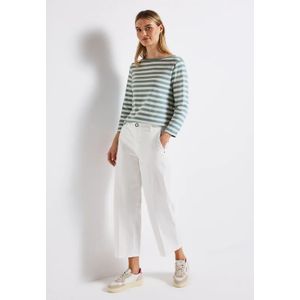 Street One - Gestreept Boothals Shirt - Blauw - Dames