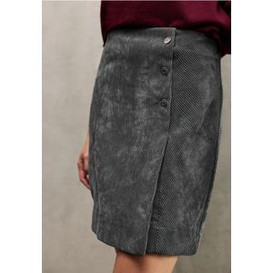 Street One Studio Dames Corduroy rok in wikkel-look in Grijs, in size: 32