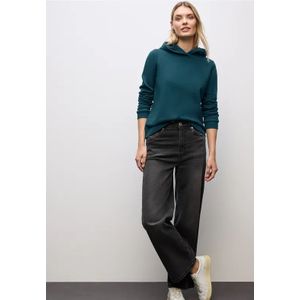 Street One Dames Sweater met capuchon in Turkoois, in size: 34