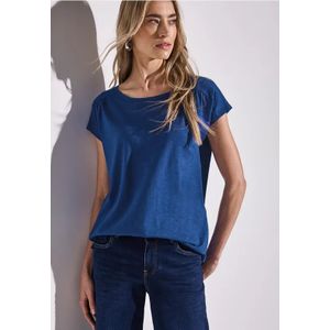 Street One Dames Shirt met rimpels in Blauw, in size: 34