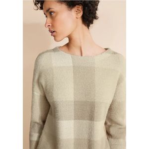 Street One Dames Zacht ruiten shirt in Beige, in size: 34