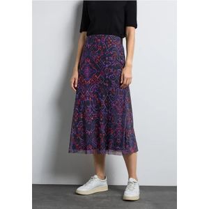 Street One Dames Rok van mesh in Multicolour|Zwart, in size: 34