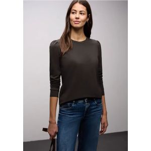 Street One Dames Shirt met rimpels in Bruin, in size: 34