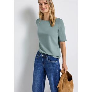 Street One Dames Shirt met boothals in Blauw, in size: 34