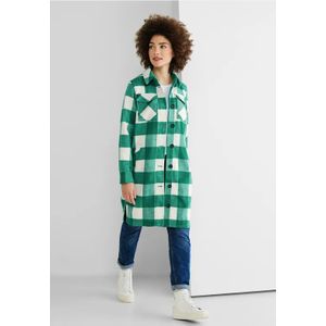 Street One Dames Overshirt met ruitpatroon in Groen, in size: 46