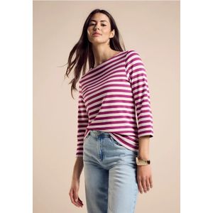 Street One Dames Gestreept overhemd in Pink, in size: 34