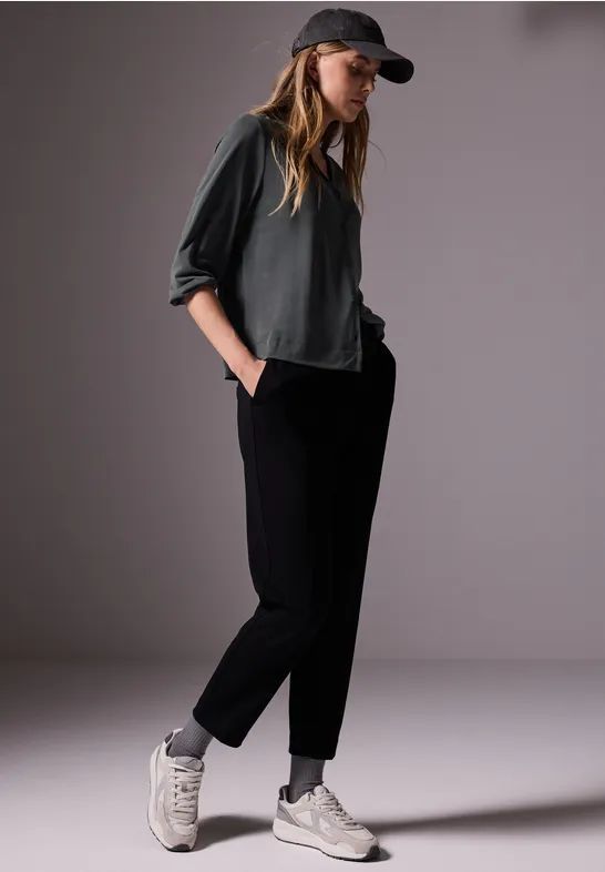 Street One - Jersey Shirt - Grijs - Dames - Blouse-look