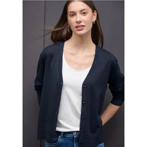 Street One Dames Vest met V-hals in Blauw, in size: 34