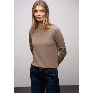 Street One Dames Shirt in lange stijl in Bruin, in size: 34