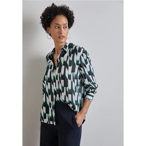 Street One Dames Bedrukte blouse in Groen, in size: 44