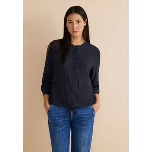 Street One Dames Overshirt Bluse in Blauw, in size: 46