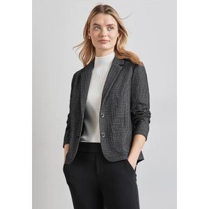 Street One Dames Korte jersey blazer in Zwart, in size: 44