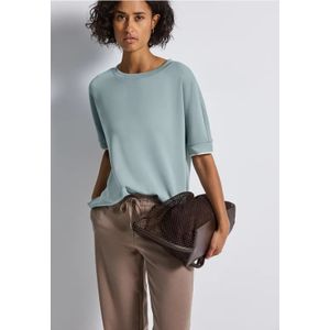 Street One - Silk-Look Shirt - Blauw - Dames