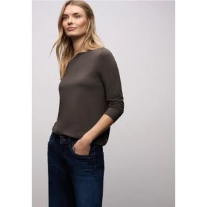 Street One Dames Shirt in lange stijl in Bruin, in size: 34