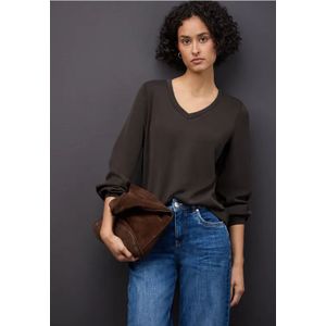 Street One Dames Silk-Look shirt in Bruin, in size: 34