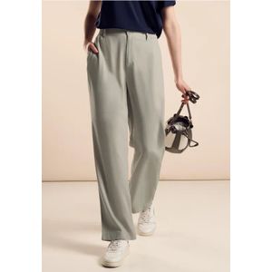 Street One Dames Loose fit viscose broek in Beige, in size: 32