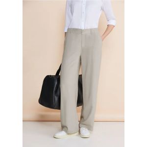 Street One Dames Loose fit viscose broek in Beige, in size: 46