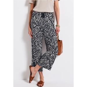 Street One Dames Broek met gedessineerde Wide Legs in Blauw, in size: 34