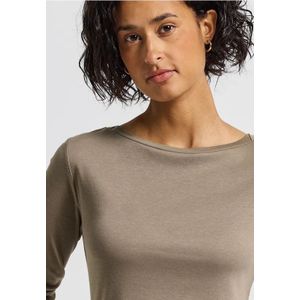 Street One Dames Basic shirt met lange mouwen in Bruin, in size: 44