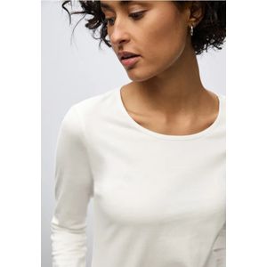 Street One Dames Basic shirt met lange mouwen in Wit, in size: 34