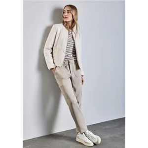 Street One Dames Jersey keperstof cargo broek in Beige, in size: 42