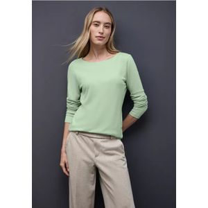 Street One Dames Basic shirt met lange mouwen in Groen, in size: 34